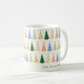 Mug Symboles de Noël personnalisés Red Green Boho (Devant droit)
