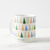 Mug Symboles de Noël personnalisés Red Green Boho (Devant gauche)
