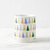 Mug Symboles de Noël personnalisés Red Green Boho (Centre)