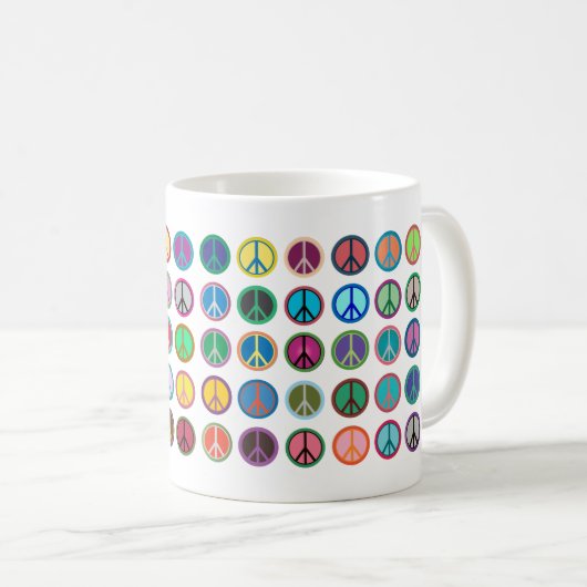 Mug Symboles de paix colorés (Devant droit)
