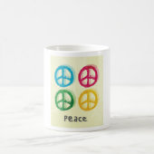 Mug Symboles de Paix Lumineux Inspirés des Années 1960 (Centre)