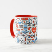 Mug Symboles de soins Médicales (Devant gauche)