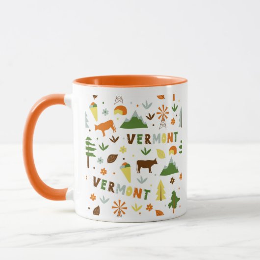 Mug Symboles d'état du thème Vector Art Vermont (Gauche)
