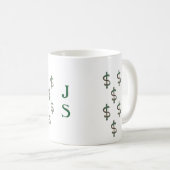 Mug Symboles dollar de monogramme (Devant droit)