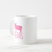 Mug Symboles du Texas, Longhorn, rose (Devant gauche)