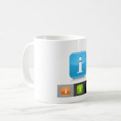 Mug Symboles modernes d'information brillante (Devant gauche)