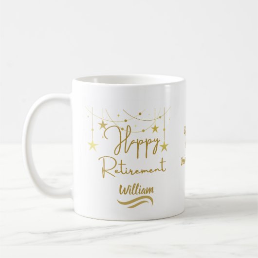 Mug Sympa Classic Gold Script Drôle cadeau de retraite (Gauche)