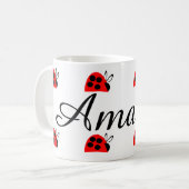 Mug Sympa Red Ladybug Personnalisé (Devant gauche)