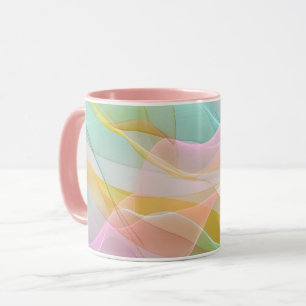 Mug Symphonie pastel de rubans flottants et légers
