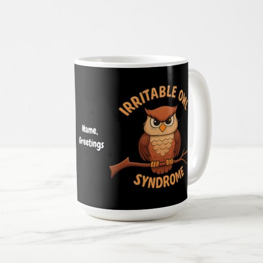 Mug Syndrome de Chouette Irritable Drôle Chouette en C (Devant droit)