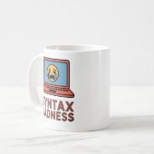 Mug Syntax Tristesse | Conception de l'épuisement au c (Devant gauche)
