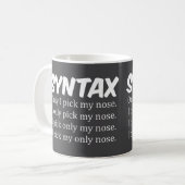 Mug Syntaxe Collecte drôle de nez (Devant gauche)