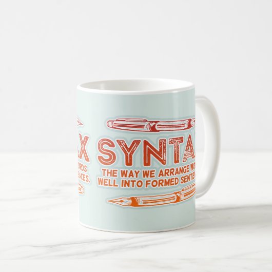 Mug Syntaxe Funky Structure de la phrase Grammaire (Devant droit)