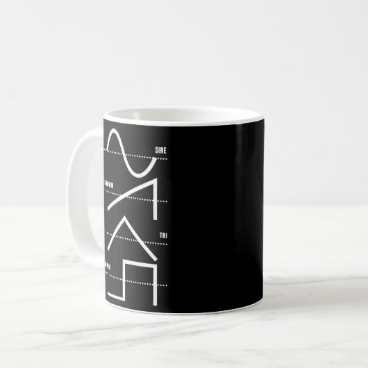 Mug Synthétiseur analogique Techno Waveform Synth Nerd (Devant gauche)