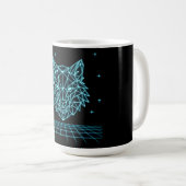 Mug Synthwave Loup Rétro - Hurleur de Nuit Néon (Devant droit)