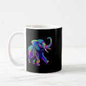 Mug Synthwave Rétro Éléphant Trompe en l'air Chakra Y (Gauche)