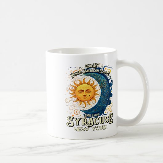 Mug Syracuse New York 2024 Total Solaire Eclipse Celes (Droite)