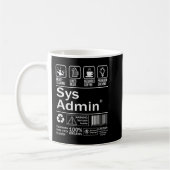 Mug System Administrator Étiquette produit Unix Linux  (Gauche)