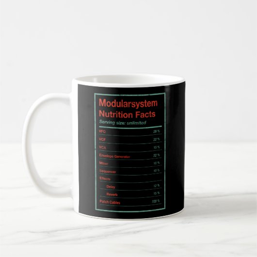 Mug Système modulaire Valeur nutritive Eurorack Synth  (Gauche)
