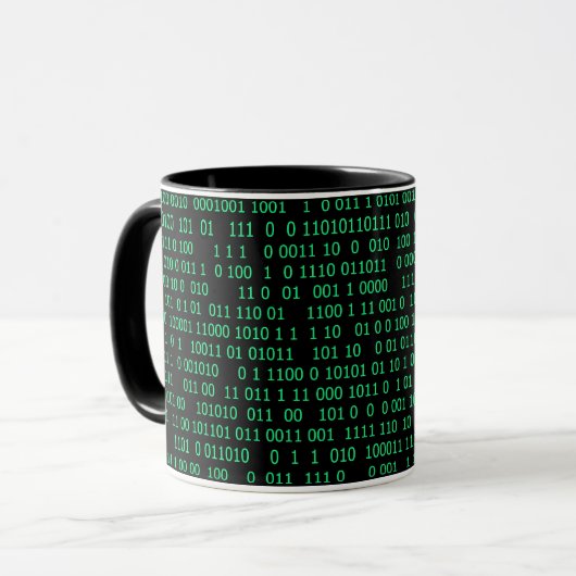 Mug Système numérique binaire vert (Devant gauche)