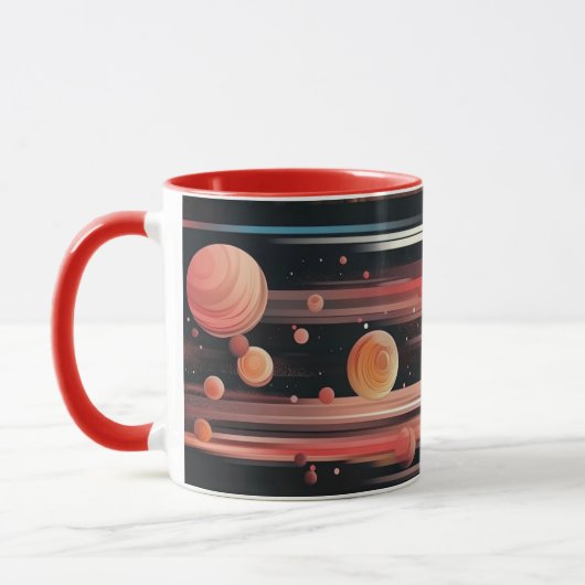 Mug Système planétaire. Il utilise des éléments de des (Gauche)