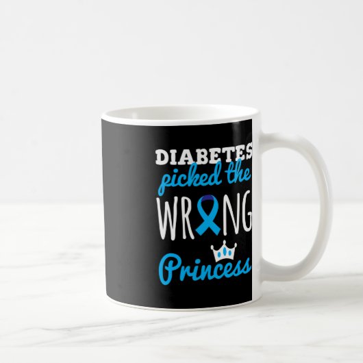 Mug T1D Sensibilisation Princesse Filles Diabétique Ru (Droite)