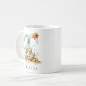 Mug T initiale de monogramme côtier personnalisé Plage (Devant gauche)