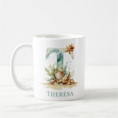 Mug T initiale de monogramme côtier personnalisé Plage (Gauche)