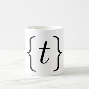 Mug "T" mathématique a placé (le noir)