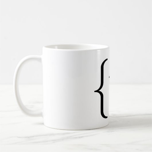 Mug "T" mathématique a placé (le noir) (Gauche)