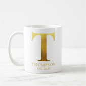 Mug T Monogrammé Métal Brossé Or (Gauche)