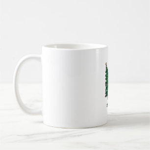 Mug T-Rex de Noël portant un sapin de Noël