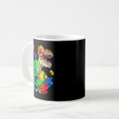 Mug T Rex Dinosaur Sensibilisation sur l'autisme Puzzl (Devant gauche)