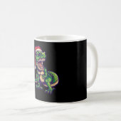 Mug T-rex dinosaure de Noël | Conception de dinosaure (Devant droit)
