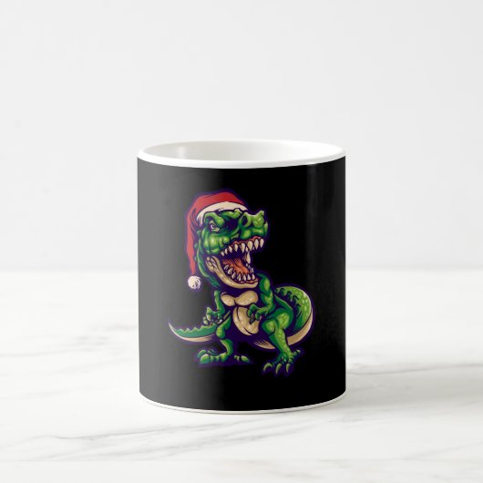 Mug T-rex dinosaure de Noël | Conception de dinosaure (Centre)