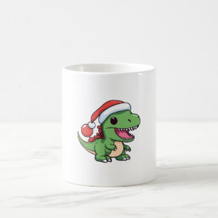 Mug T-Rex dinosaure mignon avec un chapeau de Noël
