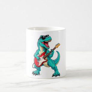 Mug T-Rex dinosaure rockeur avec lunettes de soleil et