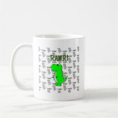 Mug T-Rex mignon et en colère avec Motif noir et blanc (Gauche)