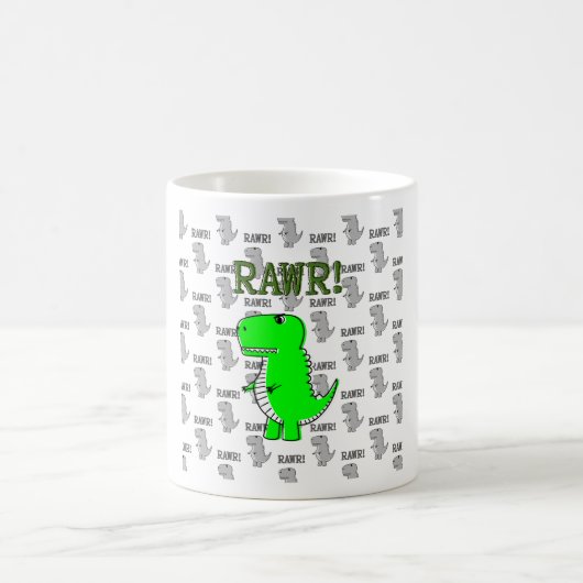 Mug T-Rex mignon et en colère avec Motif noir et blanc (Centre)