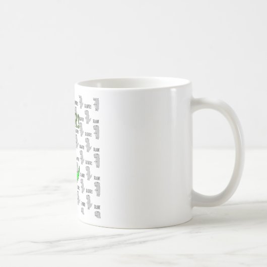 Mug T-Rex mignon et en colère avec Motif noir et blanc (Droite)