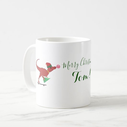Mug T-rex Père Noël (Devant gauche)