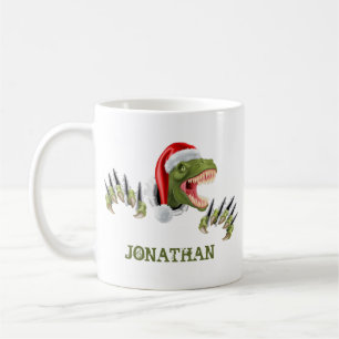 Mug T-Rex Père Noël dinosaure personnalisé