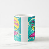 Mug T-Rex portant des lunettes de soleil et chevauchan (Centre)