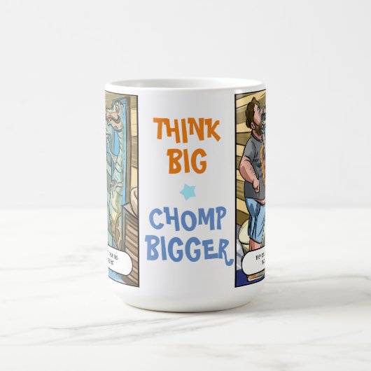 Mug T-Rex Réflexion : Penser le gros camompe plus gran (Centre)