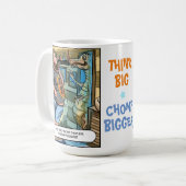Mug T-Rex Réflexion : Penser le gros camompe plus gran (Devant gauche)