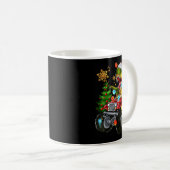 Mug T-rex Santa In Monster Truck With Christmas Trees  (Devant droit)