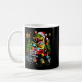 Mug T-rex Santa In Monster Truck With Christmas Trees (Gauche)