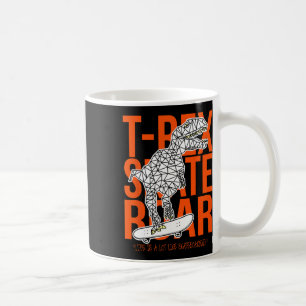 Mug T-rex Skate Rugissement Dessin Drôle de Dinosaure 