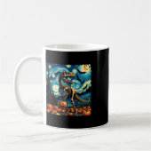 Mug T-rex Skeleton Halloween Van Gogh Starry Night Fal (Gauche)
