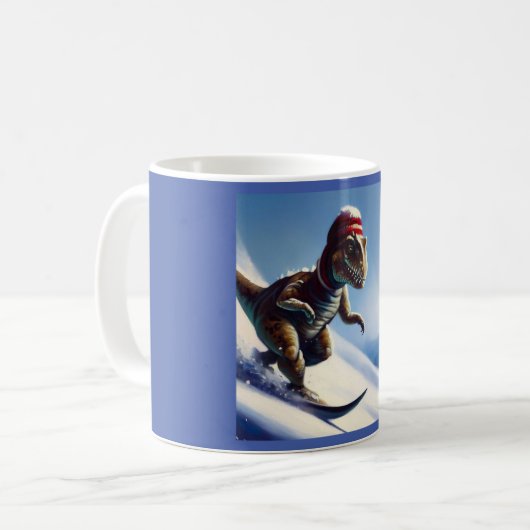 Mug T Rex Snowboard (Devant gauche)
